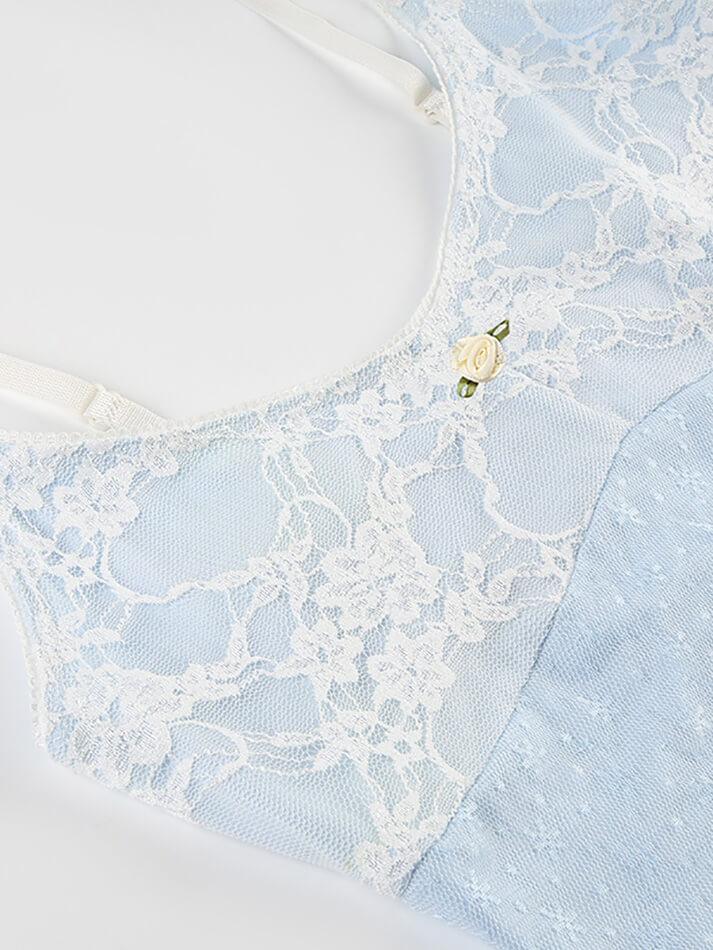 Lace Splicing Split Cami Tank Top - AnotherChill
