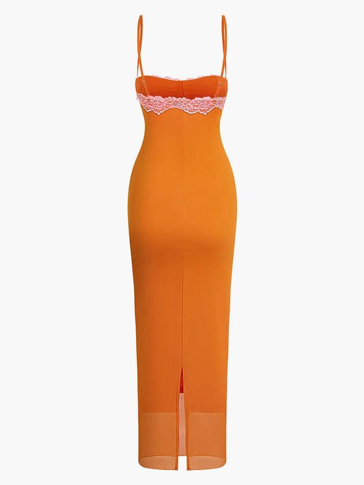 Lace Trim Cami Midi Dress AnotherChill Lace Trim Cami Midi Dress AnotherChill