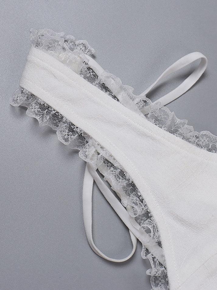 Lace Trim Ruffle Crop Tank Top - AnotherChill