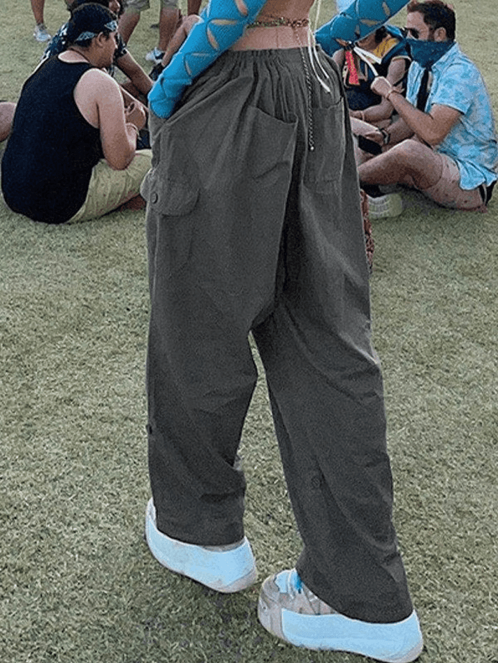 Lace Up Baggy Cargo Pants - AnotherChill