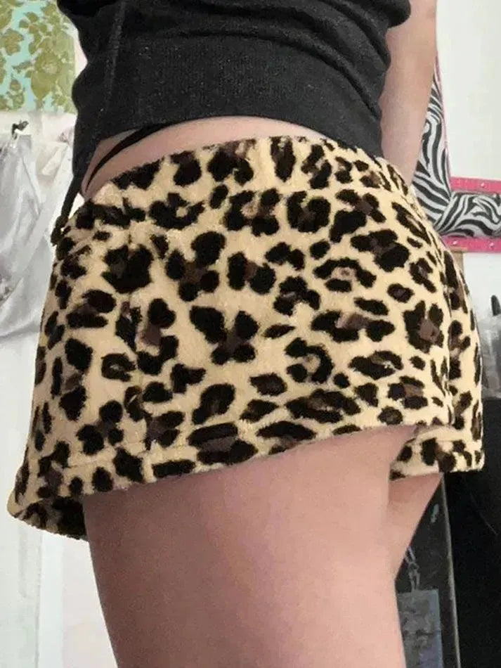 Leopard Print Tie Low-Rise Shorts - AnotherChill