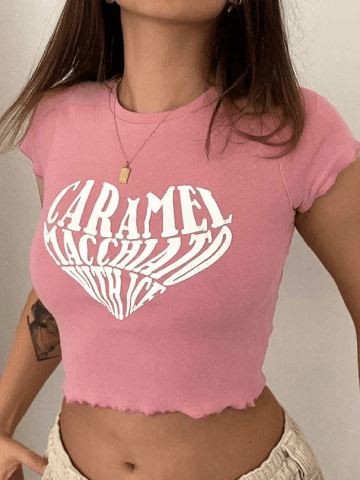 Heart Print Cropped Hoodie Stylish Crop Top