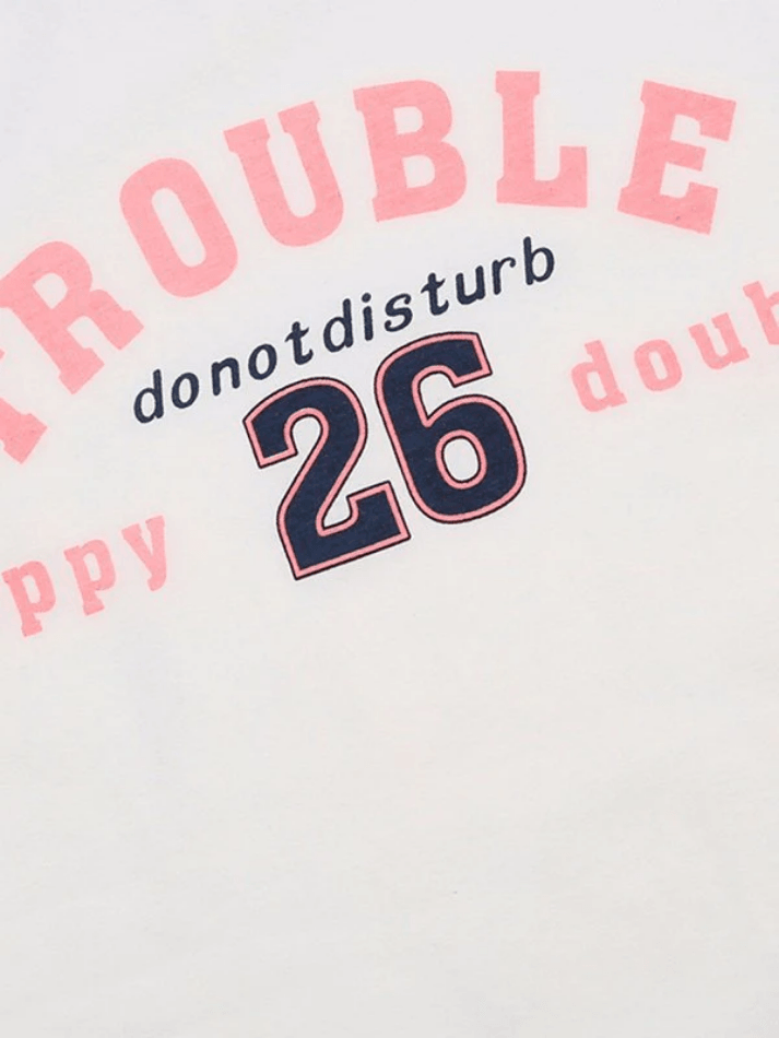 Letter Print Raglan Short Sleeve Tee - AnotherChill