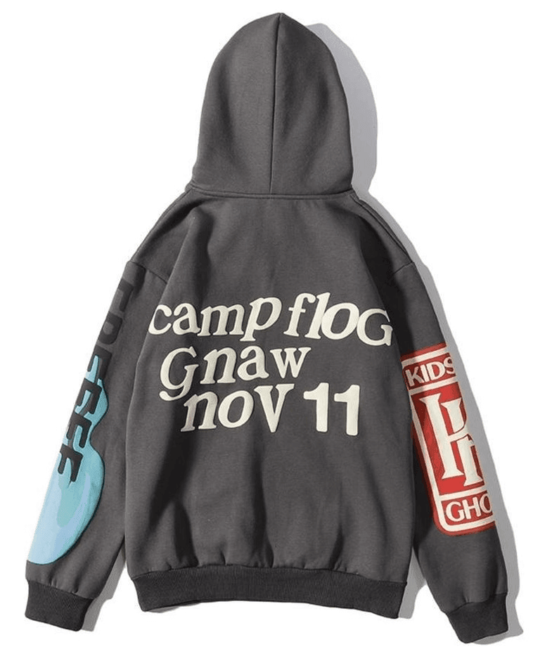 Letters Printed Long Sleeve Hoodie - AnotherChill