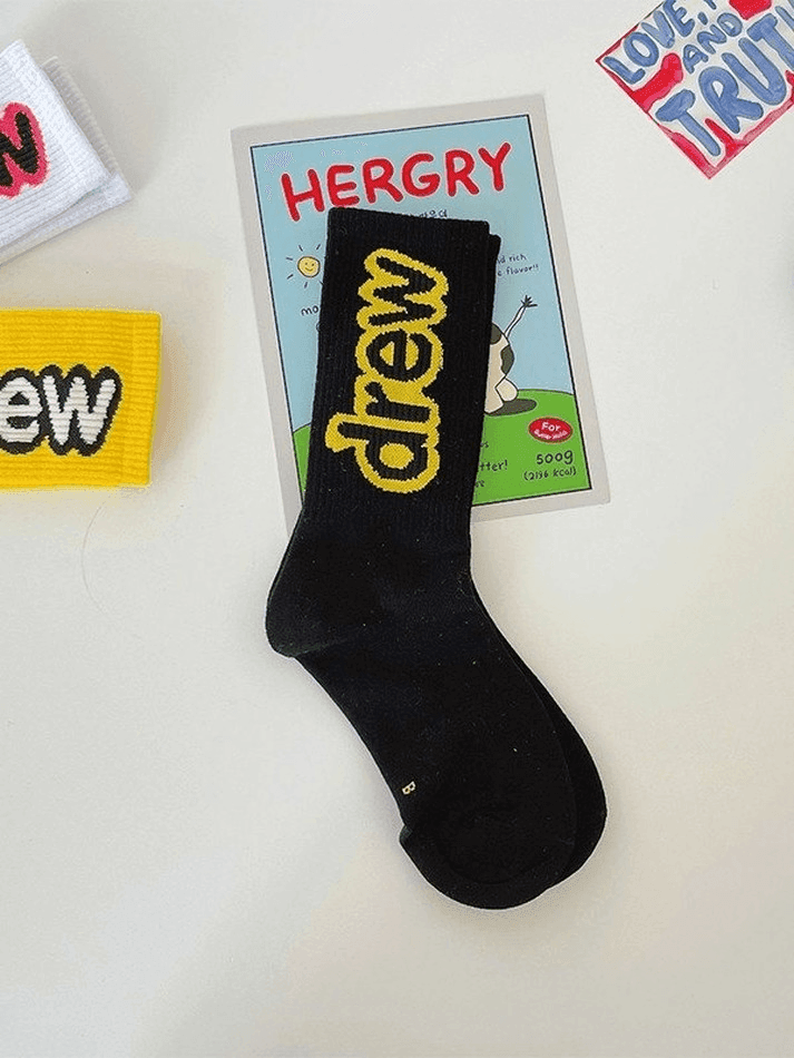 Logo Pattern Crew Socks - AnotherChill