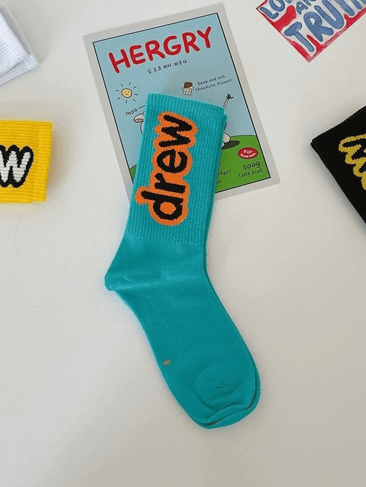 Logo Pattern Crew Socks - AnotherChill