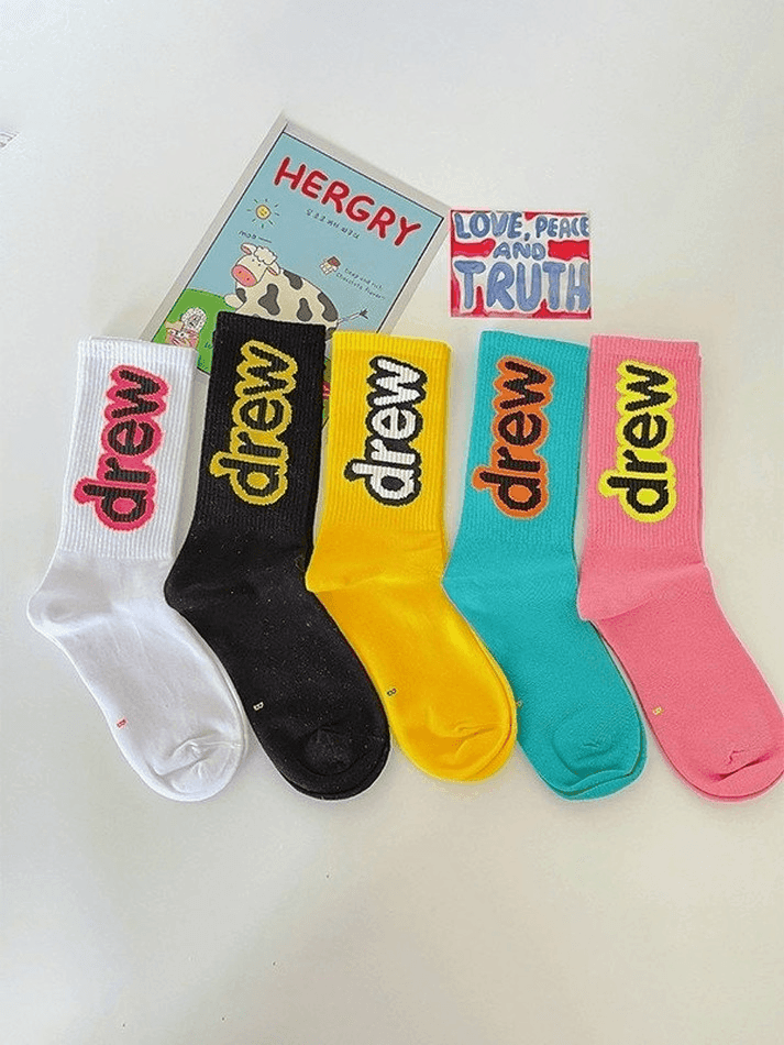 Logo Pattern Crew Socks - AnotherChill