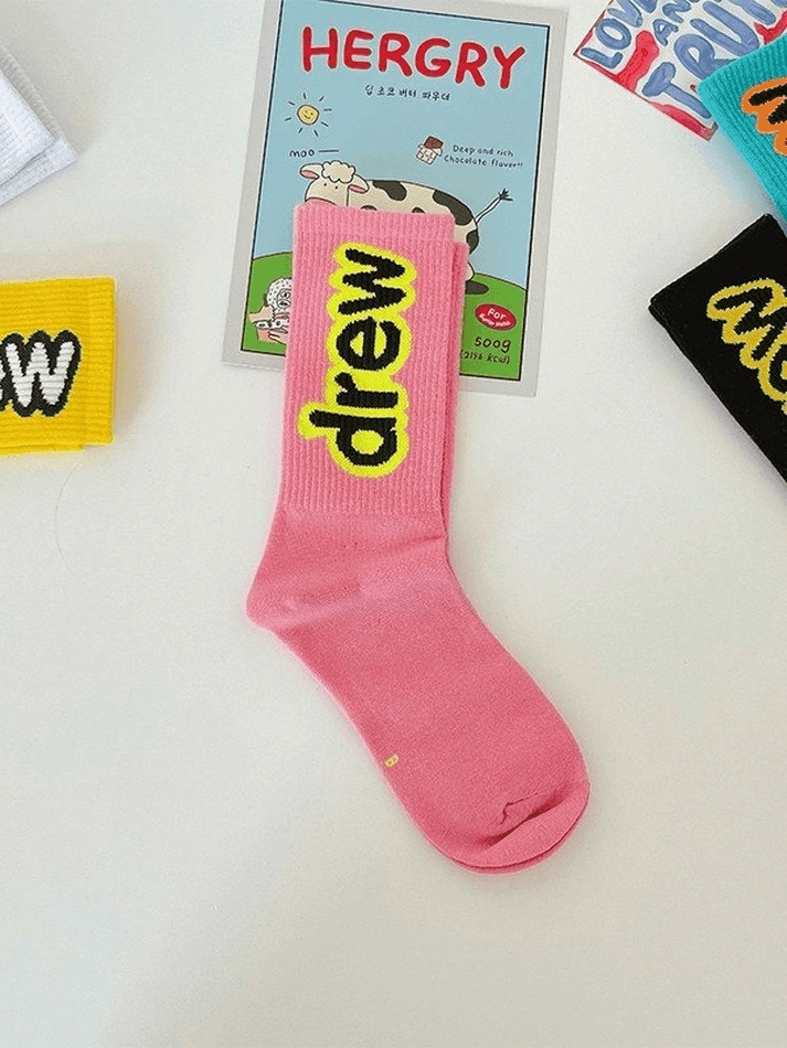 Logo Pattern Crew Socks - AnotherChill