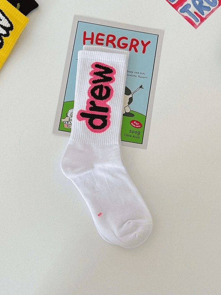Logo Pattern Crew Socks - AnotherChill