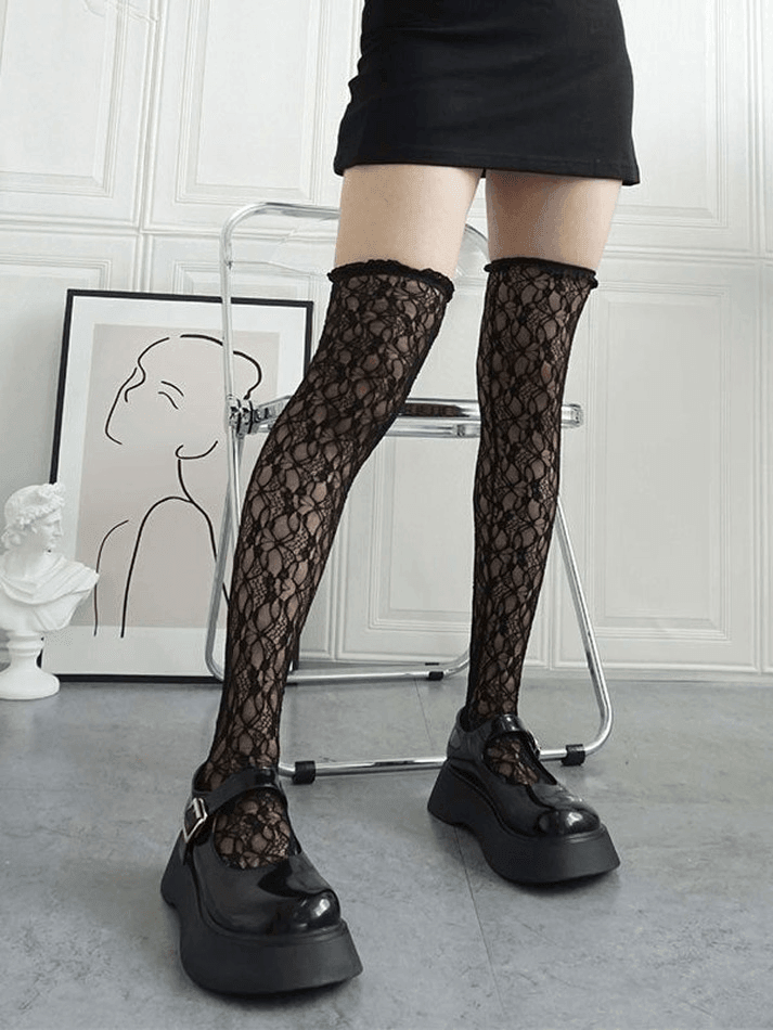 Lolita Lace Knee High Socks - AnotherChill