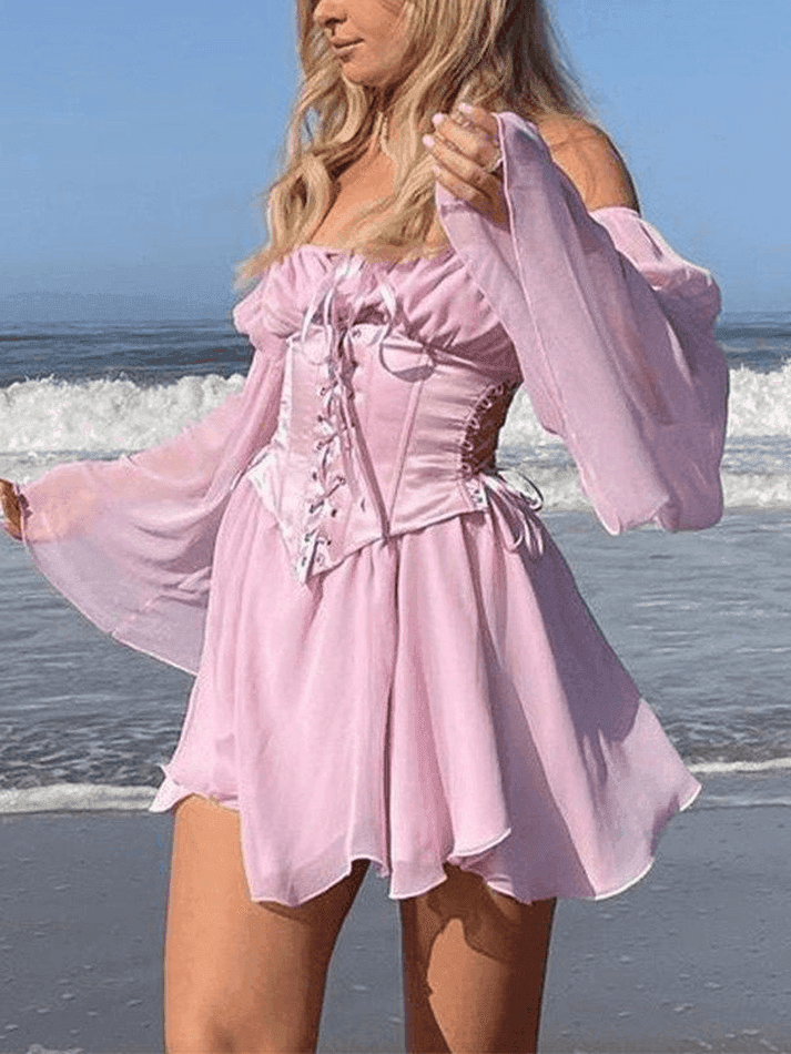 Long Sleeve Corset Mini Dress AnotherChill Long Sleeve Corset Mini Dress AnotherChill