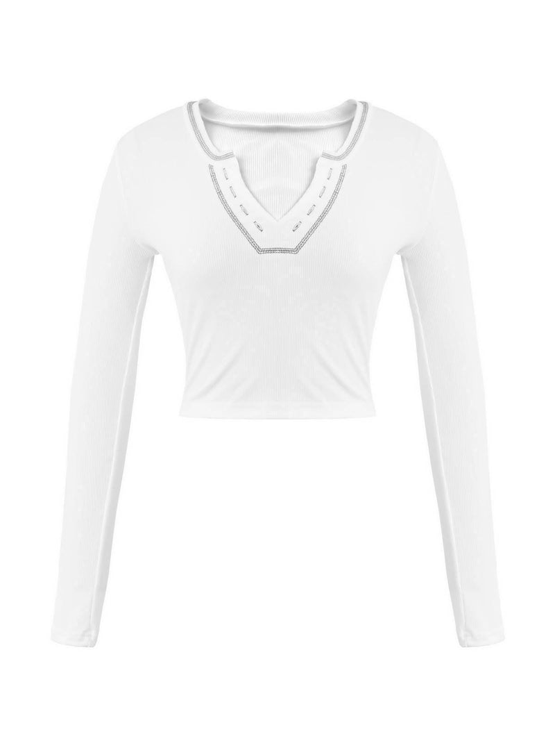 Long Sleeve Ribbed Crop Top - AnotherChill