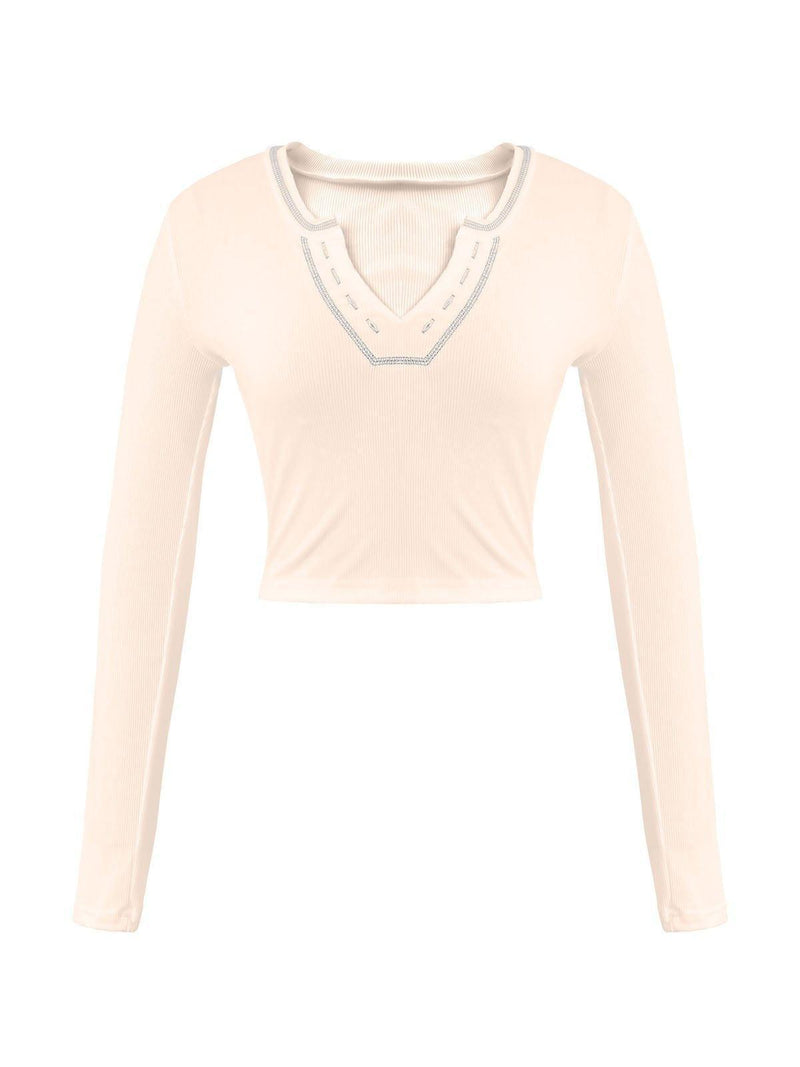 Long Sleeve Ribbed Crop Top - AnotherChill