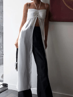 Longline Slit Halter Cami Top - AnotherChill