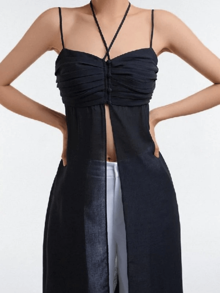 Longline Slit Halter Cami Top - AnotherChill