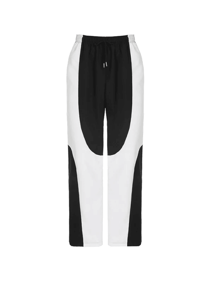 Loose Contrast Color Wide Leg Pants - AnotherChill
