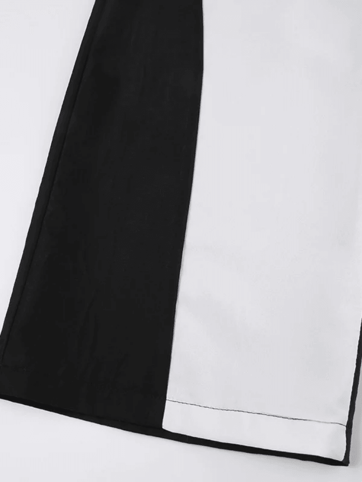 Loose Contrast Color Wide Leg Pants - AnotherChill