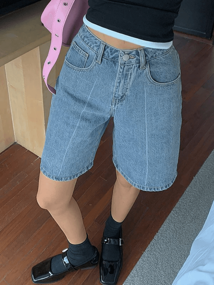 Loose Wide Leg Pants Denim Shorts - AnotherChill