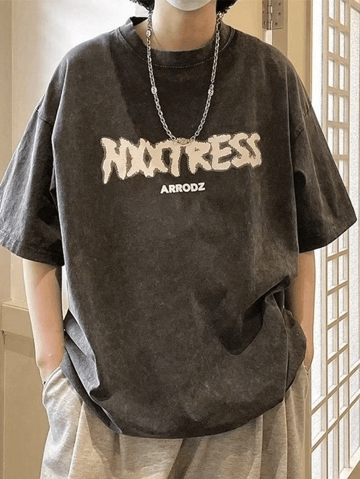 Men's Acid Wash Letter Graphic Tee - AnotherChill