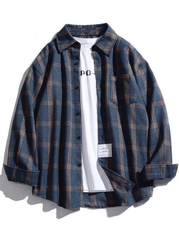 Men's Checkered Long Sleeve Button Shirt - AnotherChill