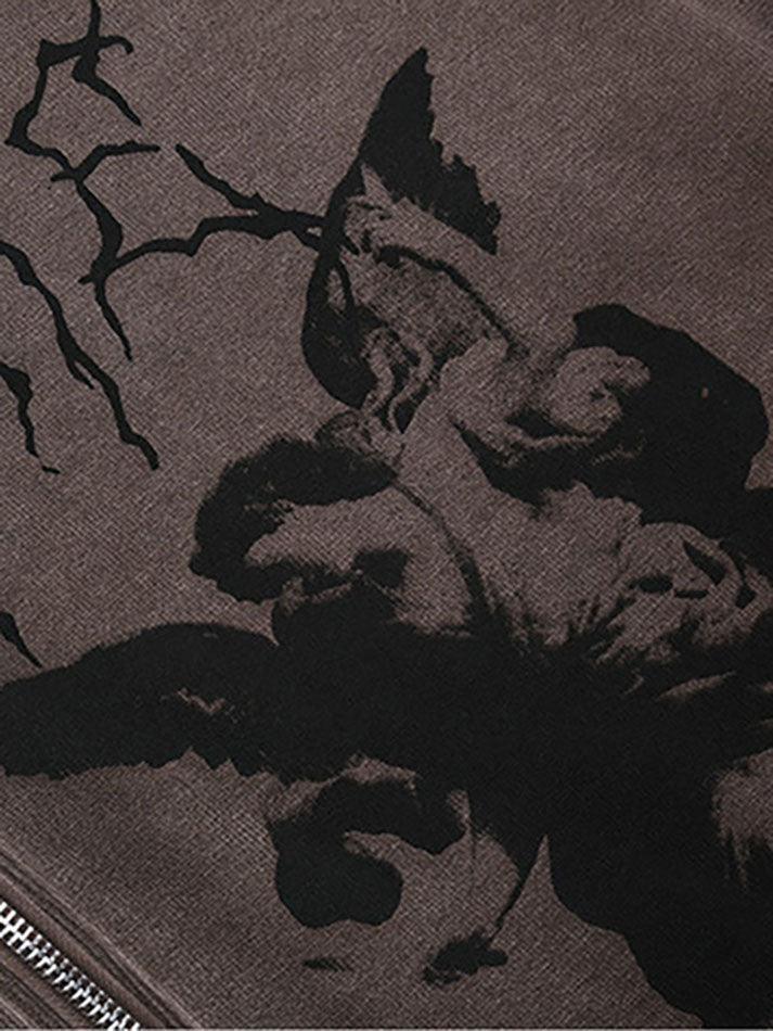 Men's Cherub Print Zipper Hoodie - AnotherChill