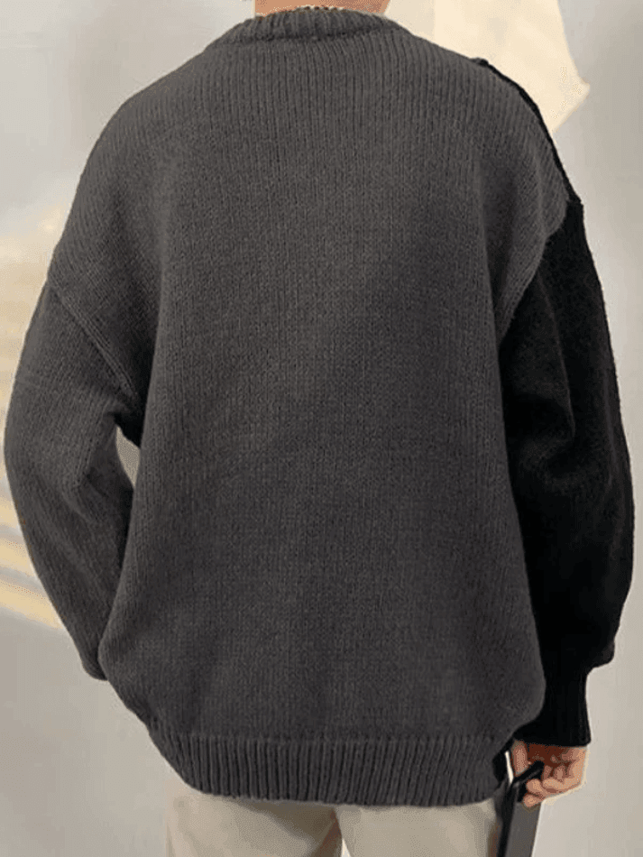 Men's Color Block Cable Knit Sweater - AnotherChill