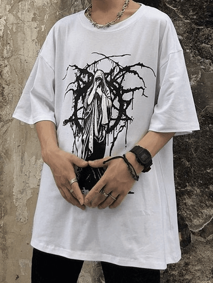 Men's Grunge Printed Short Sleeve Tee - AnotherChill