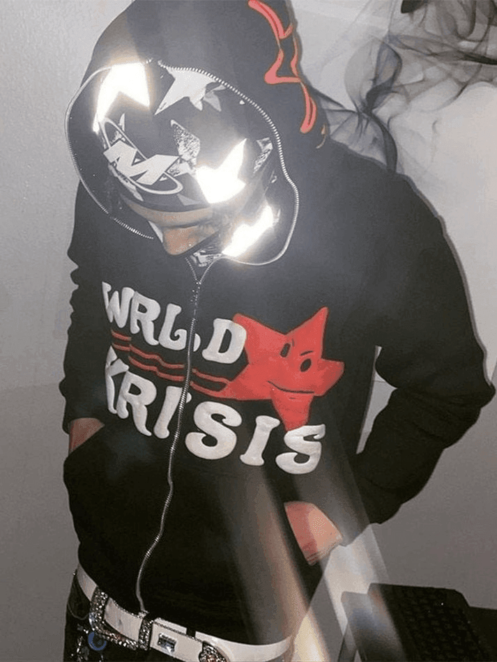 Men's Logo Star Graphic Zip Up Hoodie - AnotherChill