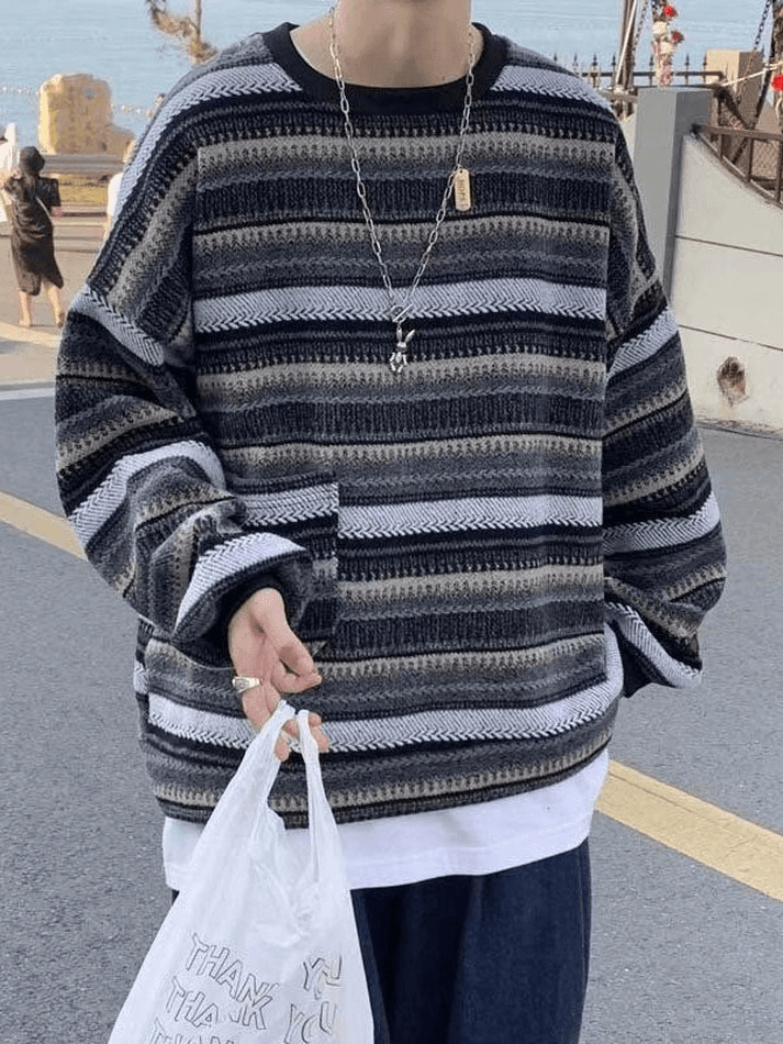 Men's Pocket Striped Knit Sweater - AnotherChill
