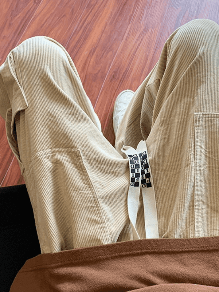 Men's Vintage Straight Leg Corduroy Cargo Pants - AnotherChill
