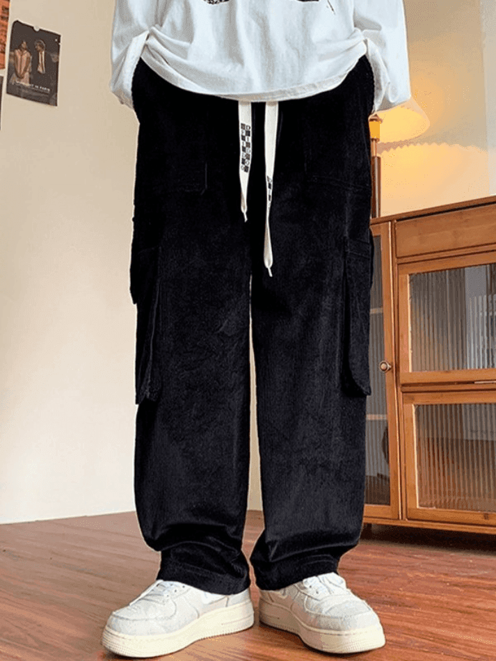 Men's Vintage Straight Leg Corduroy Cargo Pants - AnotherChill