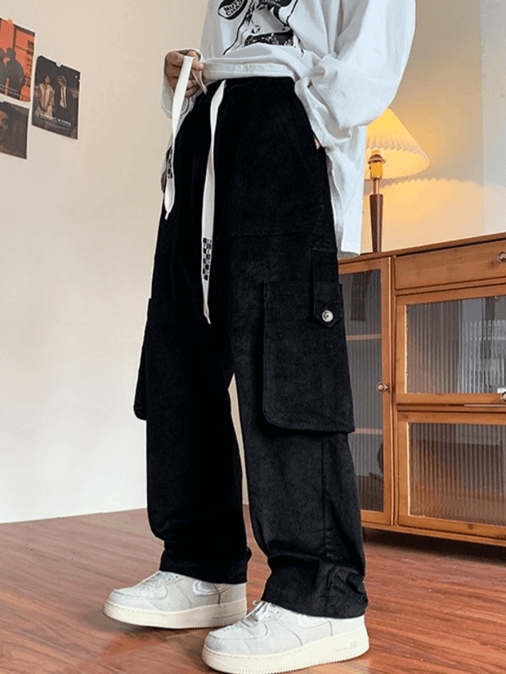 2023 Men's Vintage Straight Leg Corduroy Cargo Pants Beige XL in Pants ...