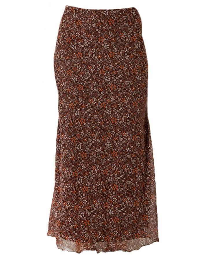 Mesh Ditsy Floral Midi Skirt - AnotherChill