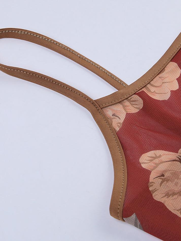 Mesh Floral Vintage Crop Cami Top - AnotherChill
