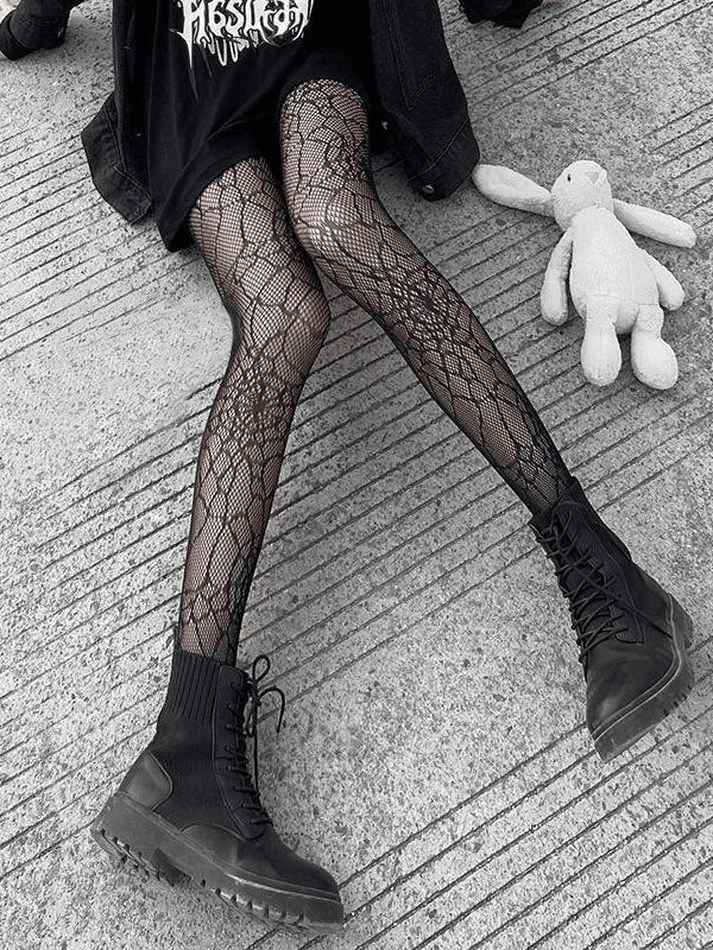 Mesh Spider Web Tights - AnotherChill