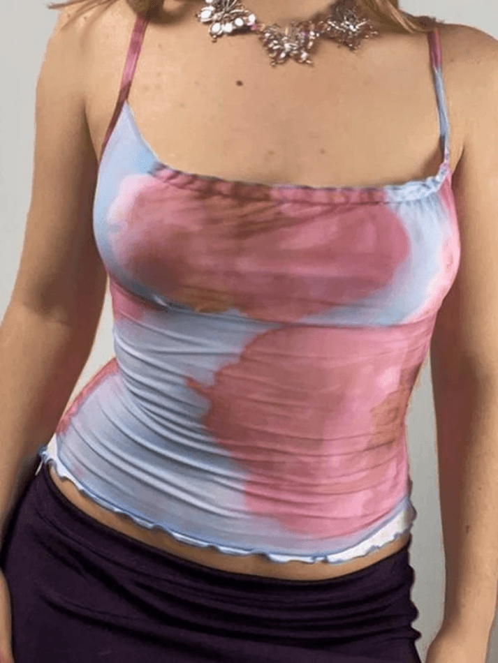 Mesh Stitching Crop Cami Top - AnotherChill