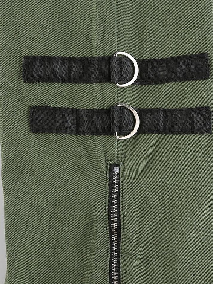 Metal Decor Zipper Cargo Jeans - AnotherChill