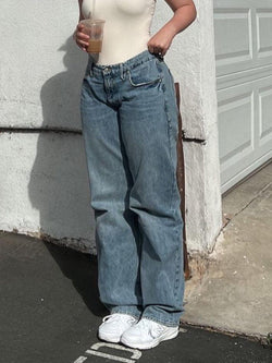 Mid Wash Classic Boyfriend Jeans - AnotherChill