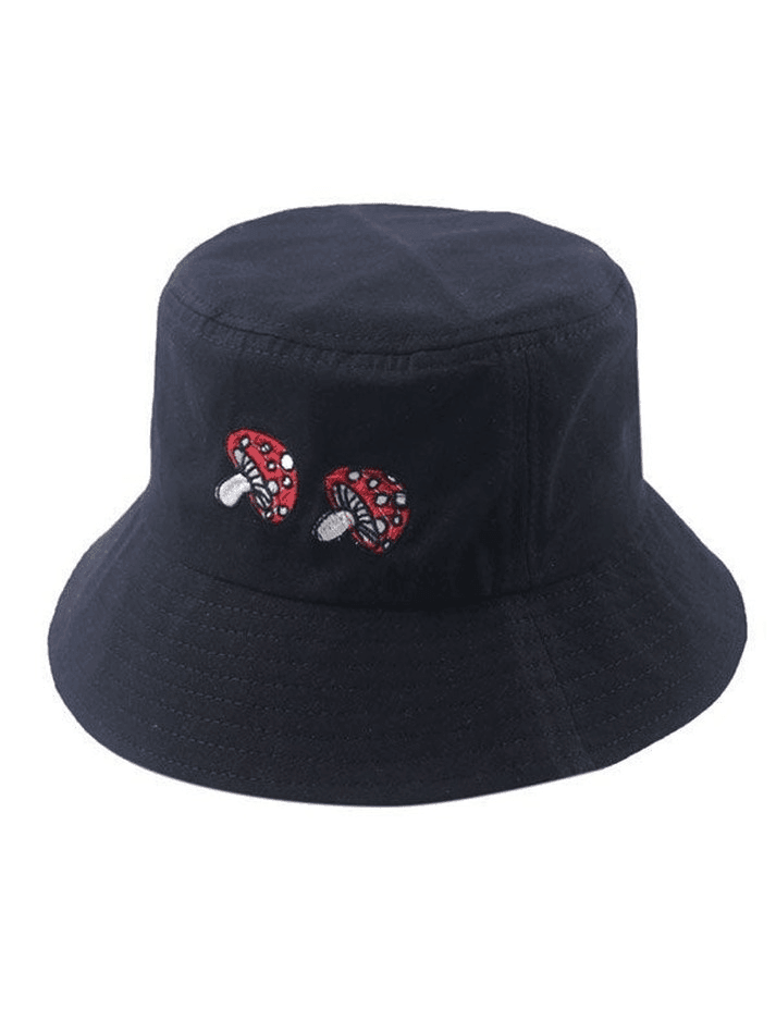 Mushroom Embroidered Bucket Hat - AnotherChill