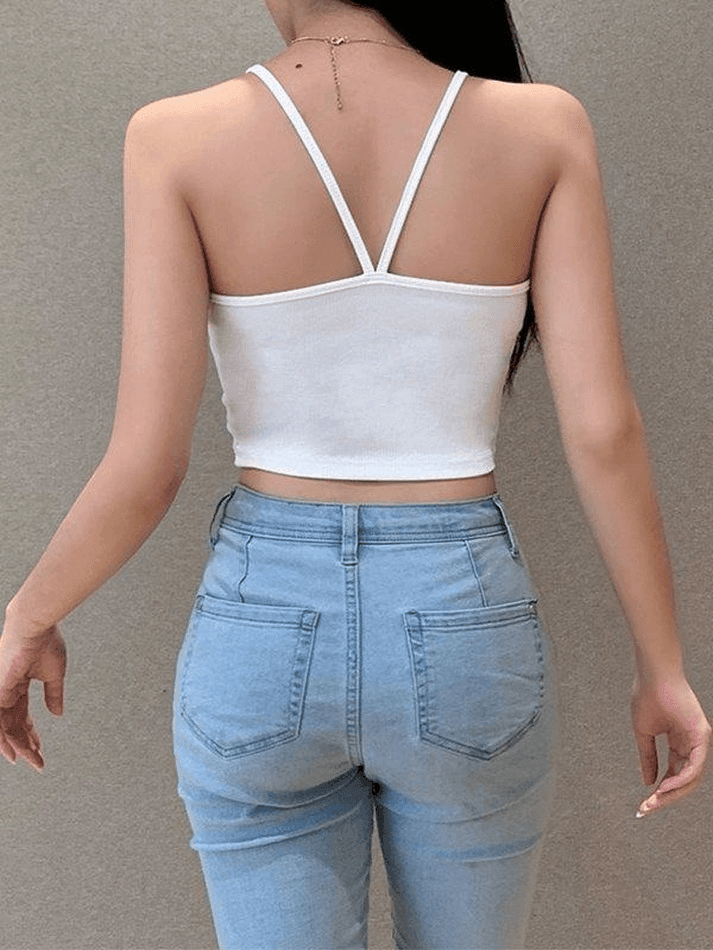 Open Back Ribbed Crop Cami Top AnotherChill