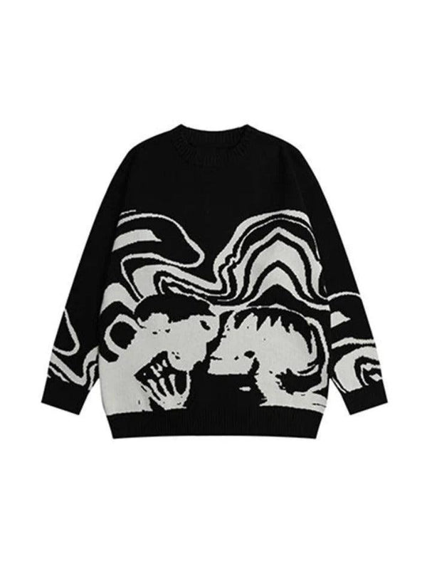 Black and white tiger sweater cheap