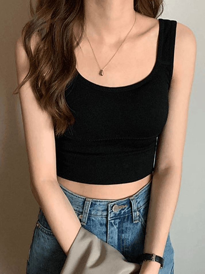 Padded Stretch Crop Tank Top - AnotherChill