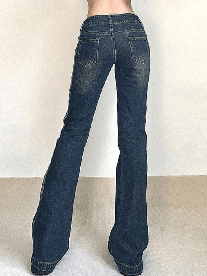 Panel Striped Vintage Flare Jeans - AnotherChill