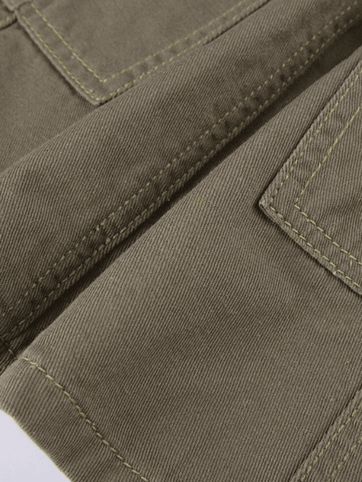 Paneled Denim Cargo Mini Skirt - AnotherChill