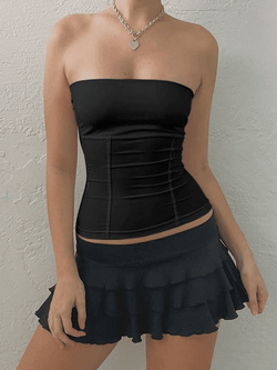 Paneled Solid Color Bandeau Top - AnotherChill