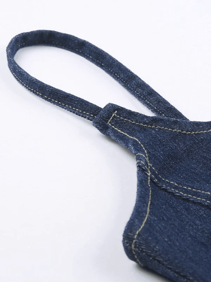 Patchwork Denim Corset Top - AnotherChill