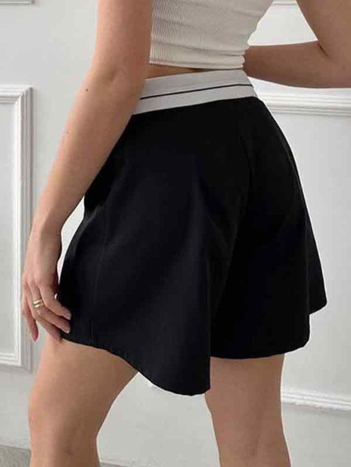 Patchwork Design High Waist Shorts - AnotherChill