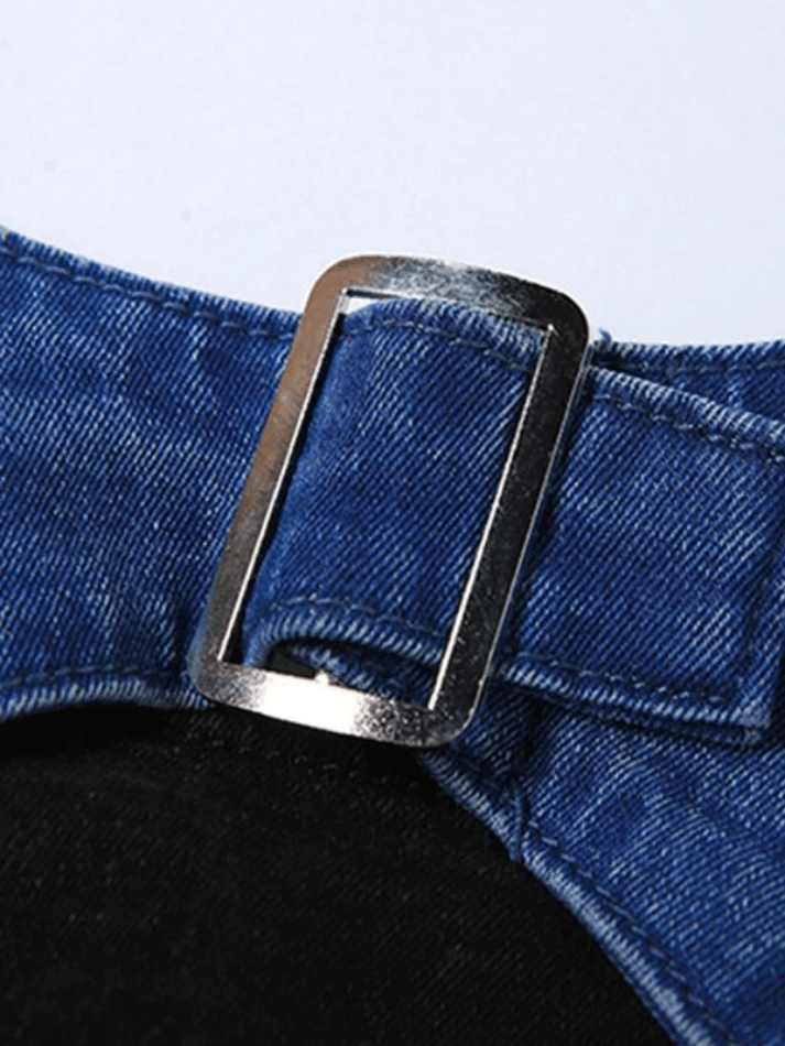Patchwork Strapless Denim Corset Top - AnotherChill
