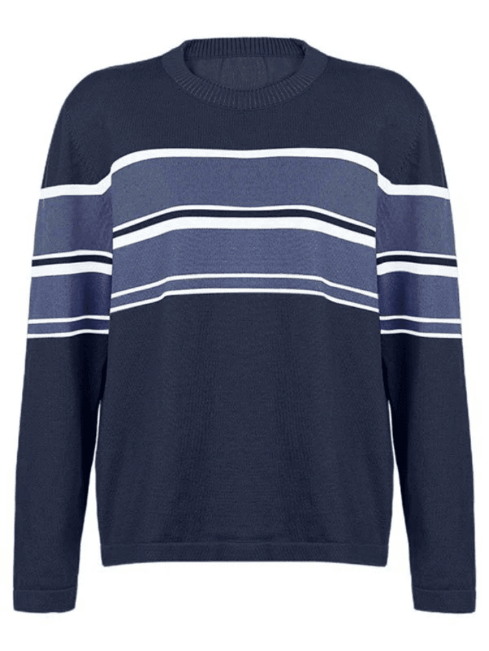 Patchwork Striped Knit Sweater - AnotherChill