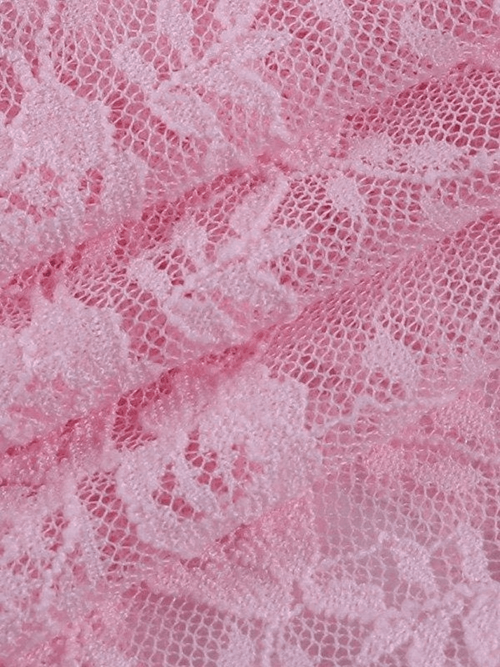 Pink Lace Crop Vest Tank Top - AnotherChill